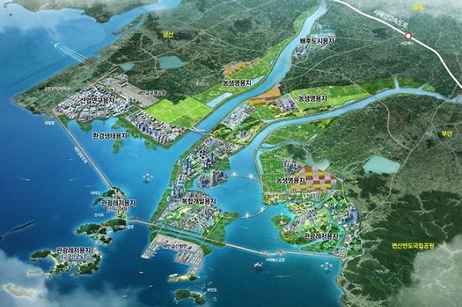 새만금 개발계획 조감도. 전북도 제공