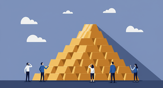 국제 금(金) 시세가 사상 최고치를 거듭 경신하며 역대급 강세를 이어가고 있다.&nbsp;&copy;ImageFX 제작