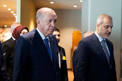 레제프 타이이프 에르도안 튀르키예 대통령이24일(현지시간) 뉴욕에서 열린 유엔총회에 참석했다.(사진=AFP)