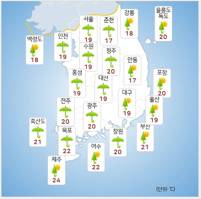 ⓒ기상청:28일 오전 전국날씨