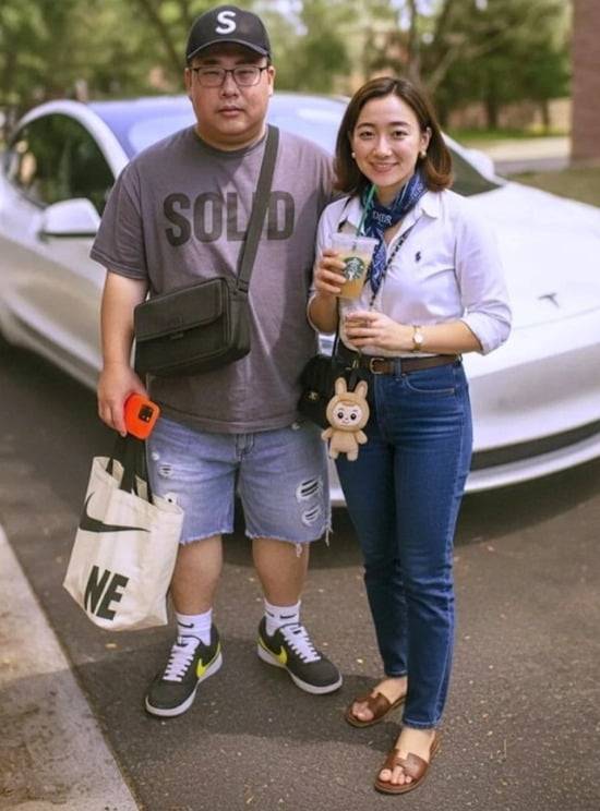'영포티' 남녀의 전형적인 패션을 표현한  인공지능(AI)  그림