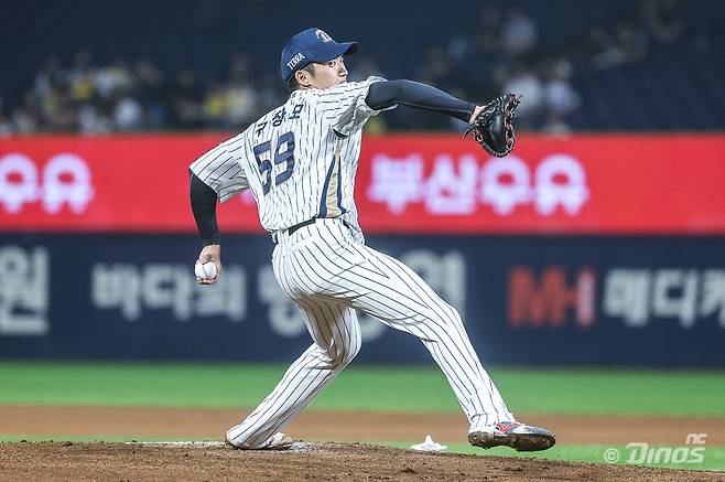 NC 구창모가 24일 창원 LG전 선발 등판해 공을 던지고 있다. NC 다이노스 제공
