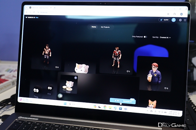 '바르코 3D'로 생성된 3D 에셋들.