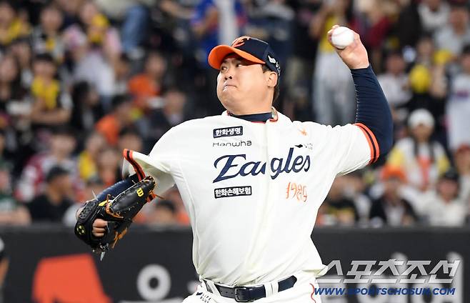 26일 대전 한화생명볼파크에서 열린 한화 이글스와 LG 트윈스의 경기. 한화 류현진이 역투하고 있다. 대전=박재만 기자 pjm@sportschosun.com/2025.09.26/