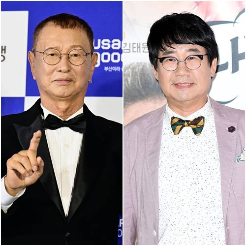 개그맨 故 전유성(왼쪽), 최양락 [사진=오센]