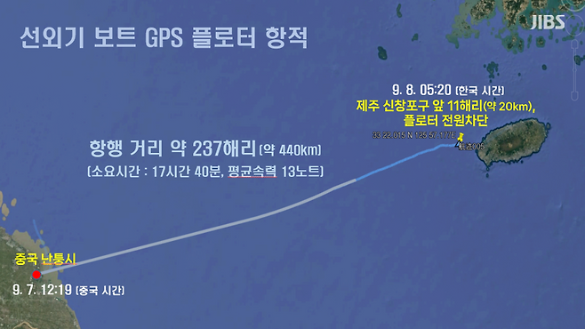 밀입국한 중국인들의 항적