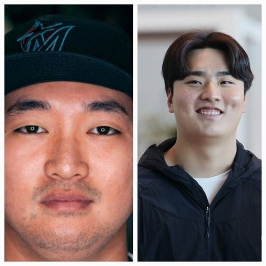 고우석(왼쪽)과 심준석