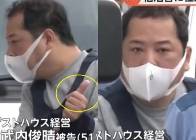 준강제 성교 등 혐의로 기소된 다케우치 도시하루. FNN 프라임 캡쳐