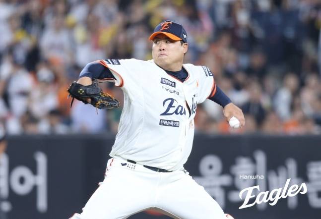 한화 류현진이 26일 대전 LG전에서 역투하고 있다. /사진=한화 이글스 제공