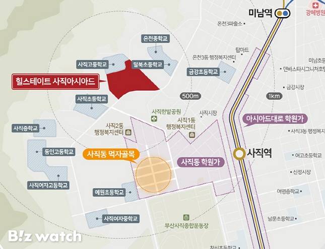 힐스테이트 사직아시아드 위치도/자료=현대건설 제공