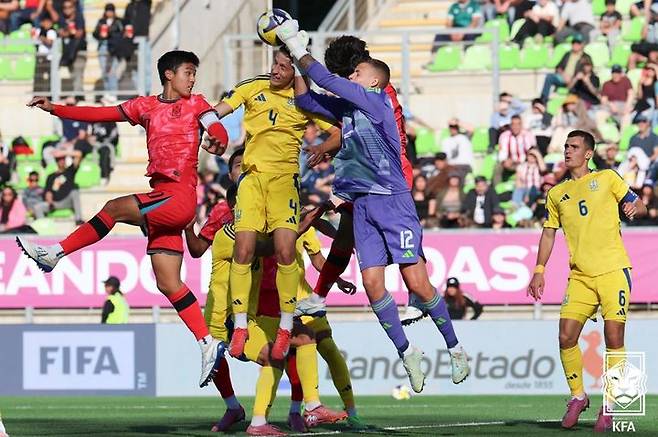 [서울=뉴시스]한국, U-20 월드컵 첫 경기서 우크라이나에 1-2 석패. (사진=대한축구협회 제공)
