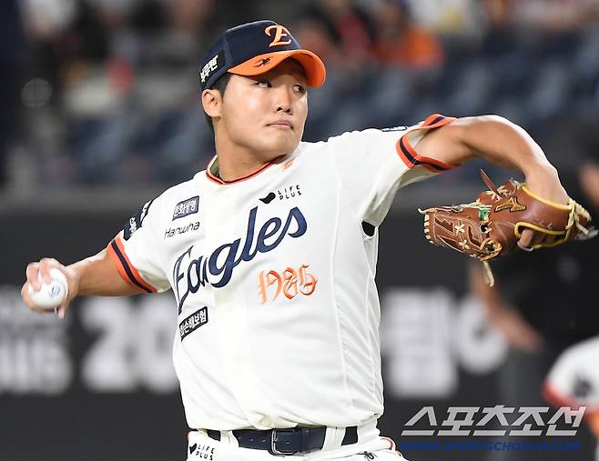 29일 대전 한화생명볼파크에서 열린 LG-한화전. 선발투수로 마운드에 오른 한화 정우주. 대전=정재근 기자 cjg@sportschosun.com/2025.9.29/