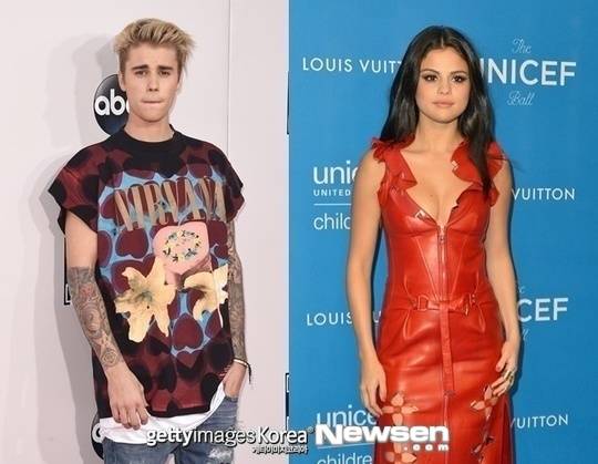 사진=왼쪽부터 저스틴 비버, 셀레나 고메즈/게티이미지코리아 제공