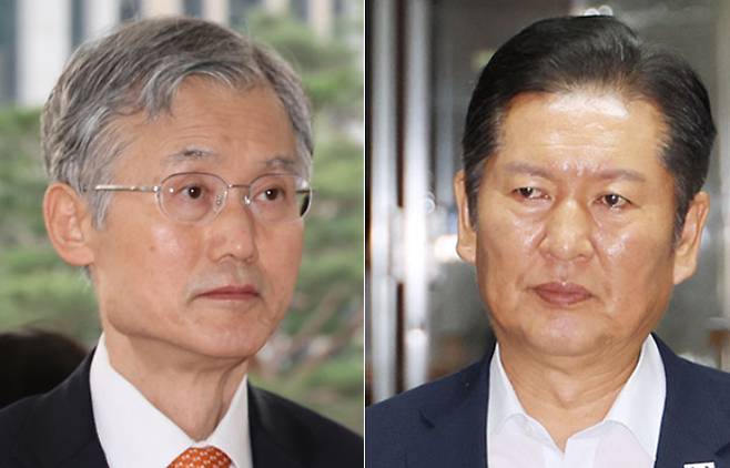 조희대 대법원장(왼쪽)과 정청래 더불어민주당 당대표. 연합뉴스