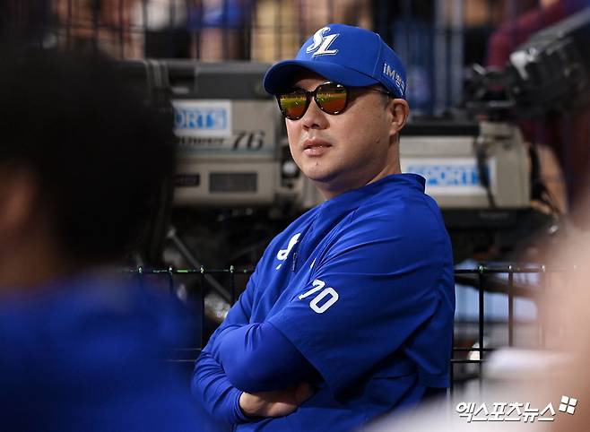 박진만 감독이 이끄는 삼성 라이온즈가 28일 서울 고척스카이돔에서 열린 2025 신한 SOL Bank KBO리그 키움 히어로즈와의 팀 간 16차전에서 4-2로 이겼다. 사진 고아라 기자