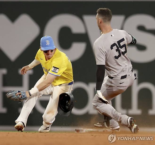 양키스와 보스턴의 정규시즌 경기 모습.  [AP=연합뉴스]