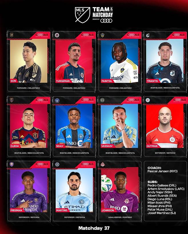 손흥민은 30일(한국시간) MLS 사무국이 발표한 2025시즌 정규리그 매치데이 37 ‘팀 오브 더 매치데이’(베스트 11)에 선정됐다. 개인 통산 네 번째 선정이다. 사진출처|LAFC 페이스북