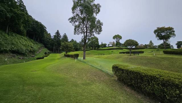 노카미후레아이공원 내에 조성된 산지형 파크골프장 전경. 김태권 기자