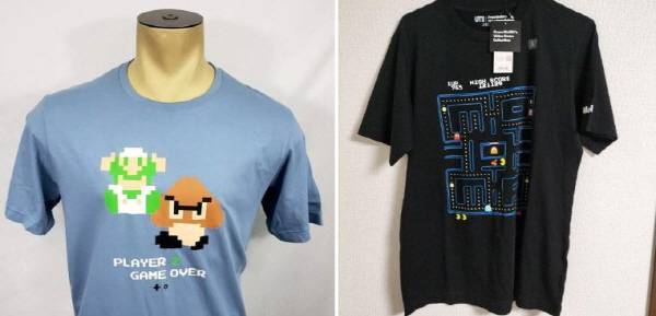 슈퍼마리오와 팩맨 티셔츠