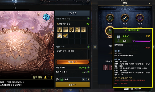 ▲ 5~6단계에서는 '술잔'의 효율이 좋은 편