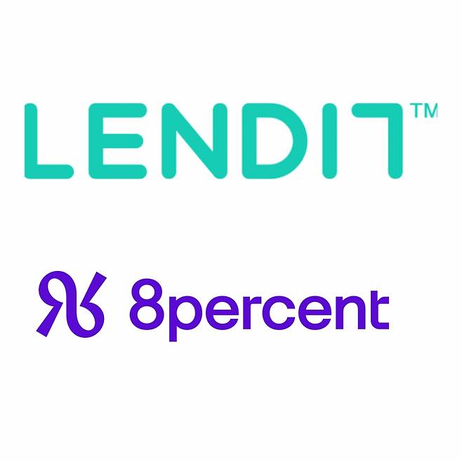 렌딧과 에잇퍼센트 로고.