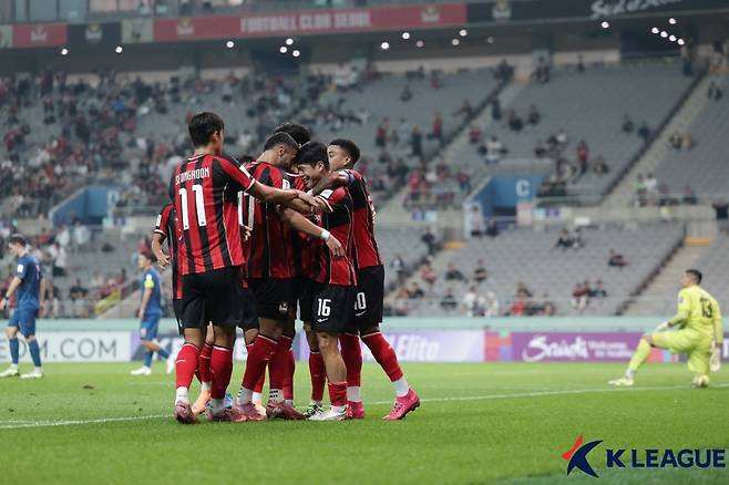 기뻐하는 FC서울 선수들. /사진=한국프로축구연맹 제공