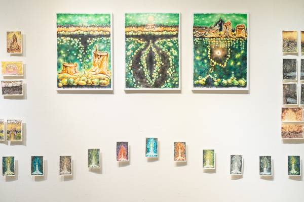 5일까지 창원 성산아트홀 1·2·3전시실에서 열리는 사림153의 세 번째 단초전 <사라진 정원 속 레이플로렛> 전시 모습. /사림153