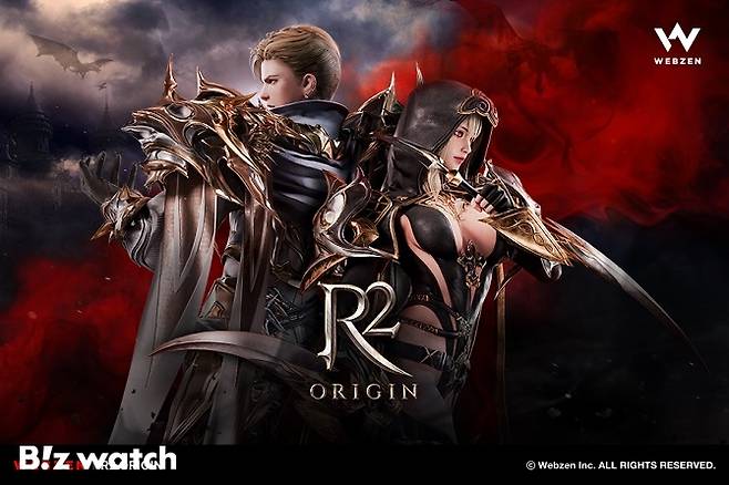 웹젠의 'R2 오리진'이 구글 플레이스토어에서 인기 순위 1위에 올랐다./사진=웹젠 제공