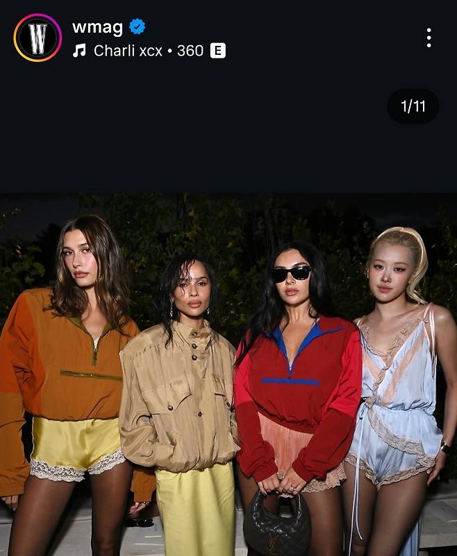A W Magazine Instagram post includes Rose (right) of Blackpink. (W Magazine's Instagram)