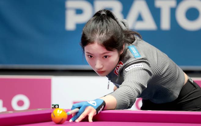 한지은(에스와이)이 애버리지 1.833을 기록하며 서한솔(우리금융캐피탈)을 3:0으로 제압했다. PBA 제공