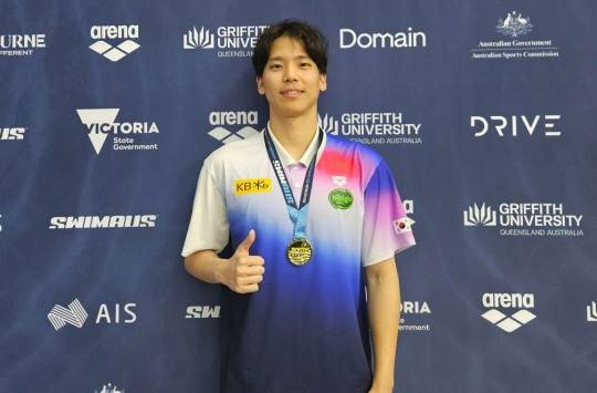 쇼트코스 남자 배영 200m에서 한국신기록으로 호주대회 우승을 차지한 이주호. 사진[연합뉴스]