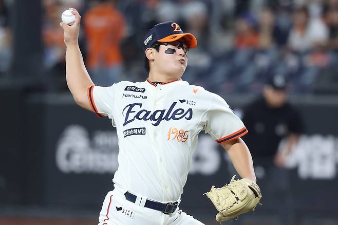 한화 마무리 투수 김서현. 뉴시스