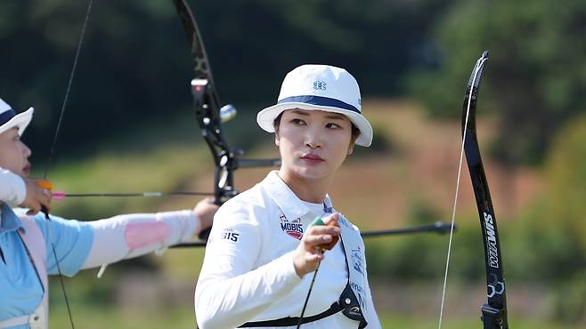 2025 정몽구배 한국 양궁대회에 출전한 국가대표 강채영. 대한양궁협회 제공