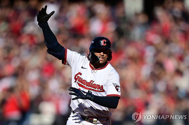 8회 쐐기 3점 홈런을 터트린 클리블랜드 보 네일러 [AP=연합뉴스]