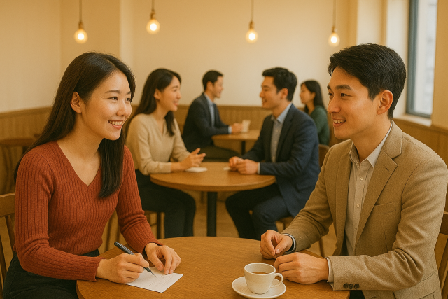 로테이션 소개팅 관련 생성형 AI 사진. ChatGPT