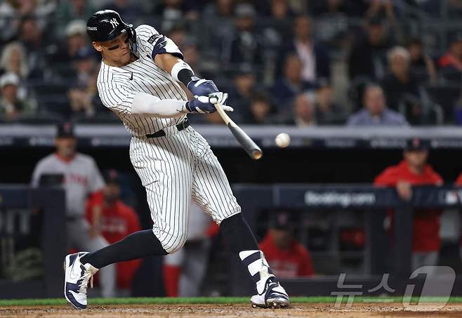 커리어 4번째 50홈런을 달성한 애런 저지. ⓒ AFP=뉴스1