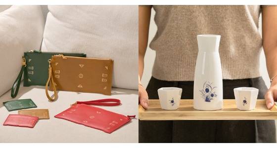 국립전주박물관의 반닫이 클러치(왼쪽)와 주병 세트. 사진 국립박물관문화재단