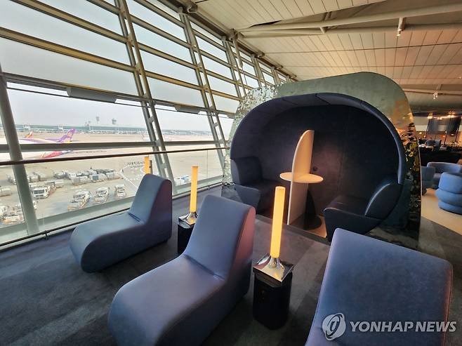 상대적으로 조용한 인천공항 원월드 라운지 [사진/성연재 기자]
