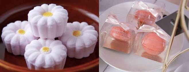 일본 라쿠간(왼쪽)과 중국 4색 사탕 모습. 케이크 재팬, R-MAN 스튜디오 홈페이지