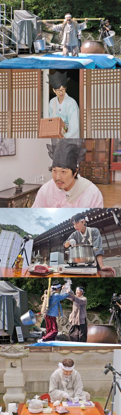 오늘(5일) 방송되는 SBS ‘런닝맨’ 김종국의 결혼, 신혼여행으로 녹화에 불참한 가운데, 게스트로 출연한 전현무는 ‘무든램지’라는 별명이 무색하게 릴레이 요리 대결에서 허둥대고, 물지게 미션에서는 체력적 한계를 보이며 처절한 야외 적응기를 펼친다. 한편, 작물 시세를 조작하는 대감들과 신분 상승을 노리는 노비들 사이에 치열한 심리전과 배신이 난무한다. 예측 불가능한 신분 전쟁의 최종 승자가 누가 될 것인지에 대한 기대감을 높였다.
