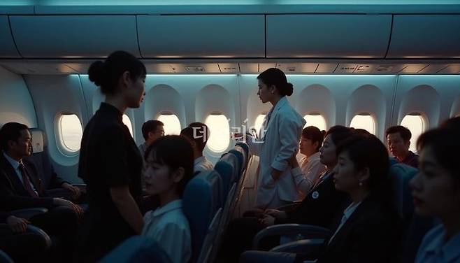 항공기에서 이·착륙 시 조명을 어둡게 하는 이유는 '안전' 때문이다. ⓒ데일리안 AI 삽화 이미지