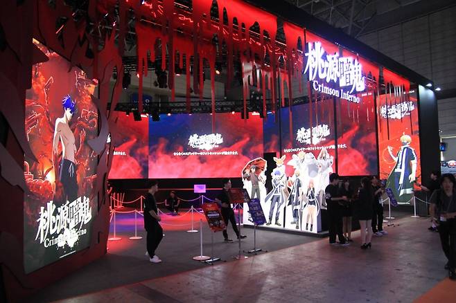 컴투스가 일본 지바현 마쿠하리 멧세에서 열린 도쿄게임쇼(TGS)에 신작 '도원암귀:크림슨 인페르노'를 출품했다. 사진은 지난달 25일 TGS 현장에 설치된 컴투스 현장 부스. 사진=뉴스1