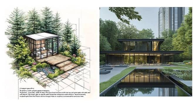 생성형 AI가 작업한 탑석 푸르지오 파크7의 힐링 라운지. (사진=대우건설 제공) *재판매 및 DB 금지