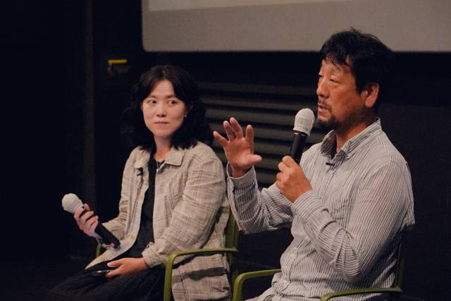 ▲제1회 기후정의영화제 GV에서 남태제 감독. ⓒ노회찬재단