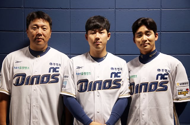 ▲ 7월 트레이드 당시 KIA에서 NC로 이적한 이우성, 최원준, 홍종표(왼쪽부터). ⓒ NC 다이노스