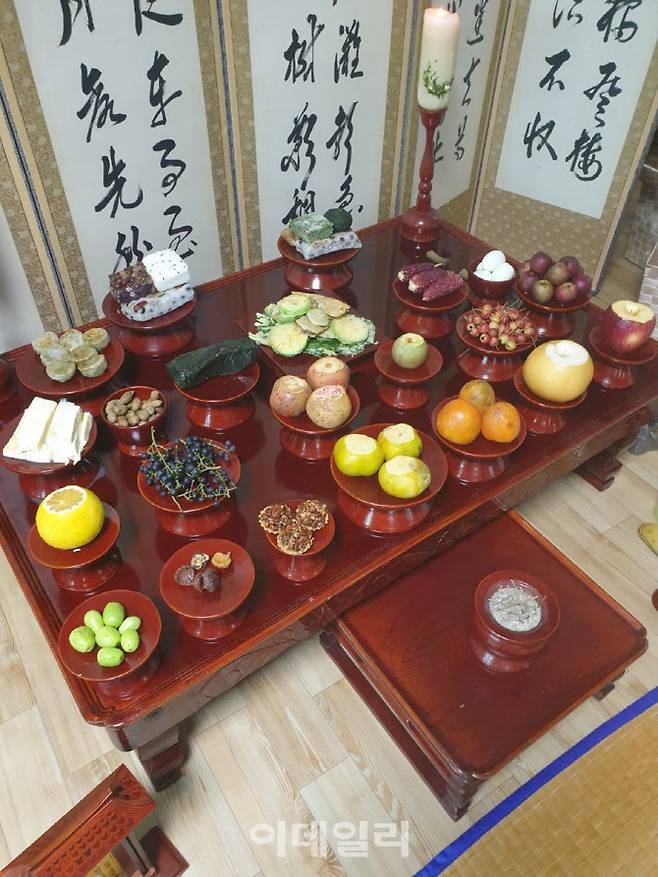 조민주(32)씨가 지난해 추석에 차린 채식 차례상의 모습.(사진=조민주씨 제공)