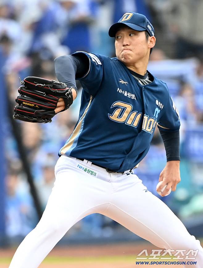 6일 대구 삼성라이온즈파크에서 열린 NC와 삼성의 와일드카드 1차전, NC 선발투수 구창모가 역투하고 있다. 대구=허상욱 기자wook@sportschosun.com/2025.10.06/