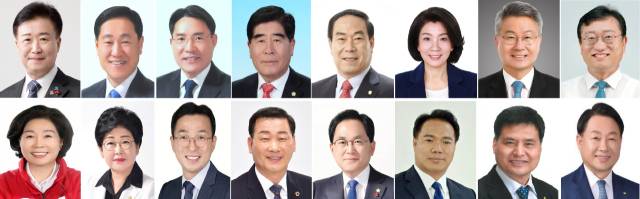 ▲여수시장 후보군. 윗줄 왼쪽부터 정기명, 강문성, 권오봉, 김순빈, 김영규, 김유화, 김회재, 명창환. 아랫줄 왼쪽부터 박정숙, 백인숙, 서영학, 이광일, 이상우, 이용주, 주종섭, 한문선.ⓒ프레시안(지정운)