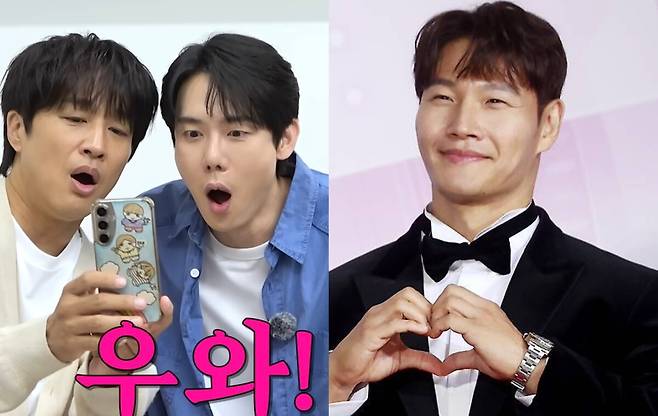 배우 차태현이 절친 김종국의 결혼식에서 찍은 사진을 공개했다. 유튜브 채널&nbsp;‘뜬뜬’ 캡처, 연합뉴스