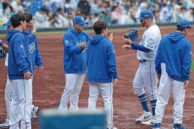 ▲ 1차전에서 NC의 기세를 막아내지 못한 삼성은 이제 2차전에서 필승을 다짐하고 있다 ⓒ삼성라이온즈